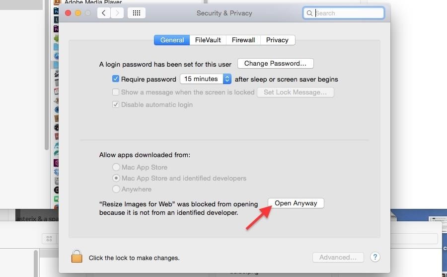 Mac force open unsecured apps without